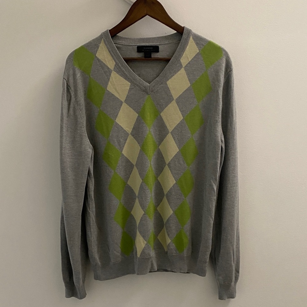 Express Argyle Men's Sweater, Large